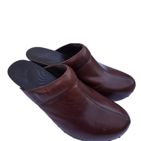 Dansko Rae Brown Leather Studded Heel Clog Mules - Size 41 - Picture 7 of 16